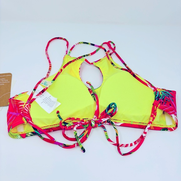 NWT HOBIE Tropical Strappy Bikini Top - Picture 4 of 6